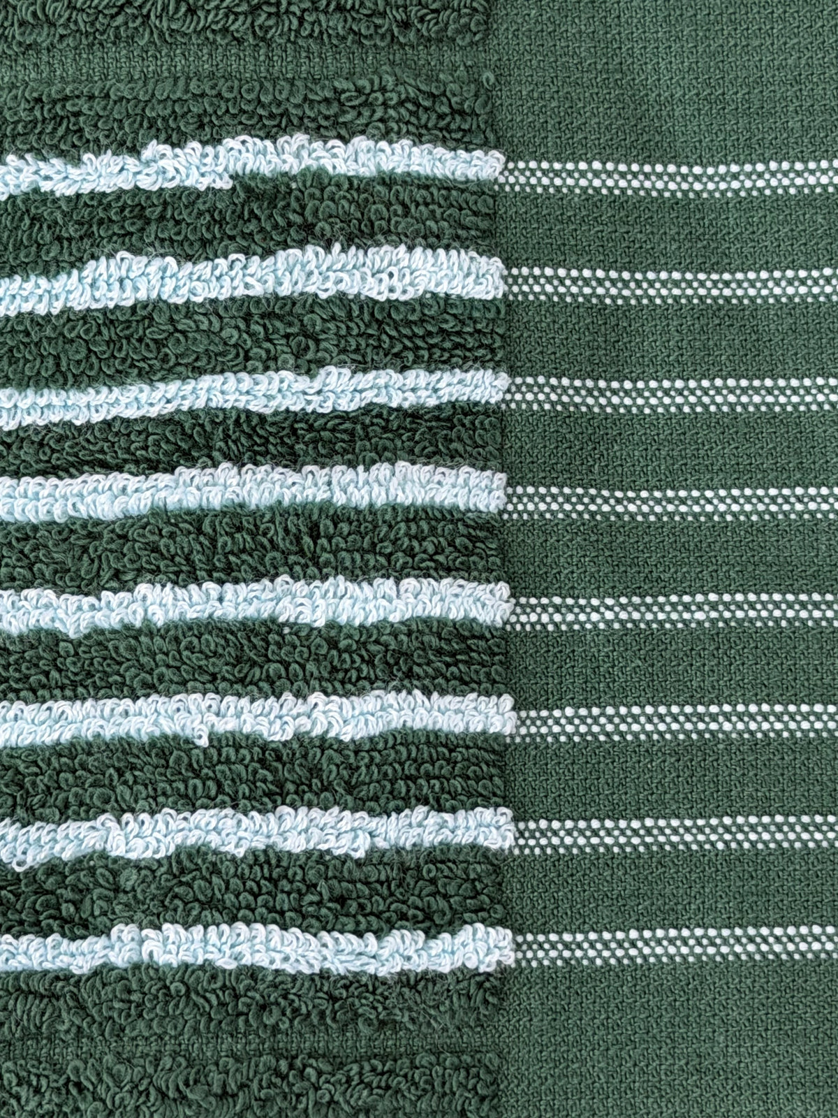 No Dirt Ultimate Caddy Towel - Green w Light Blue Stripes
