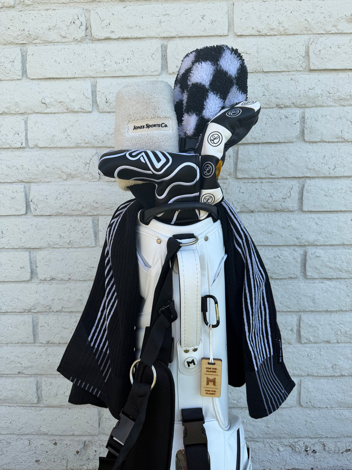 No Dirt Ultimate Caddy Towel - Black w White Stripes