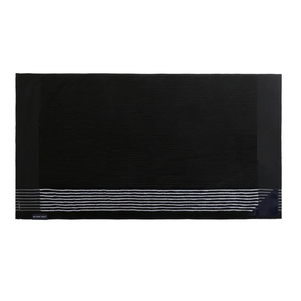 No Dirt Ultimate Caddy Towel - Black w White Stripes