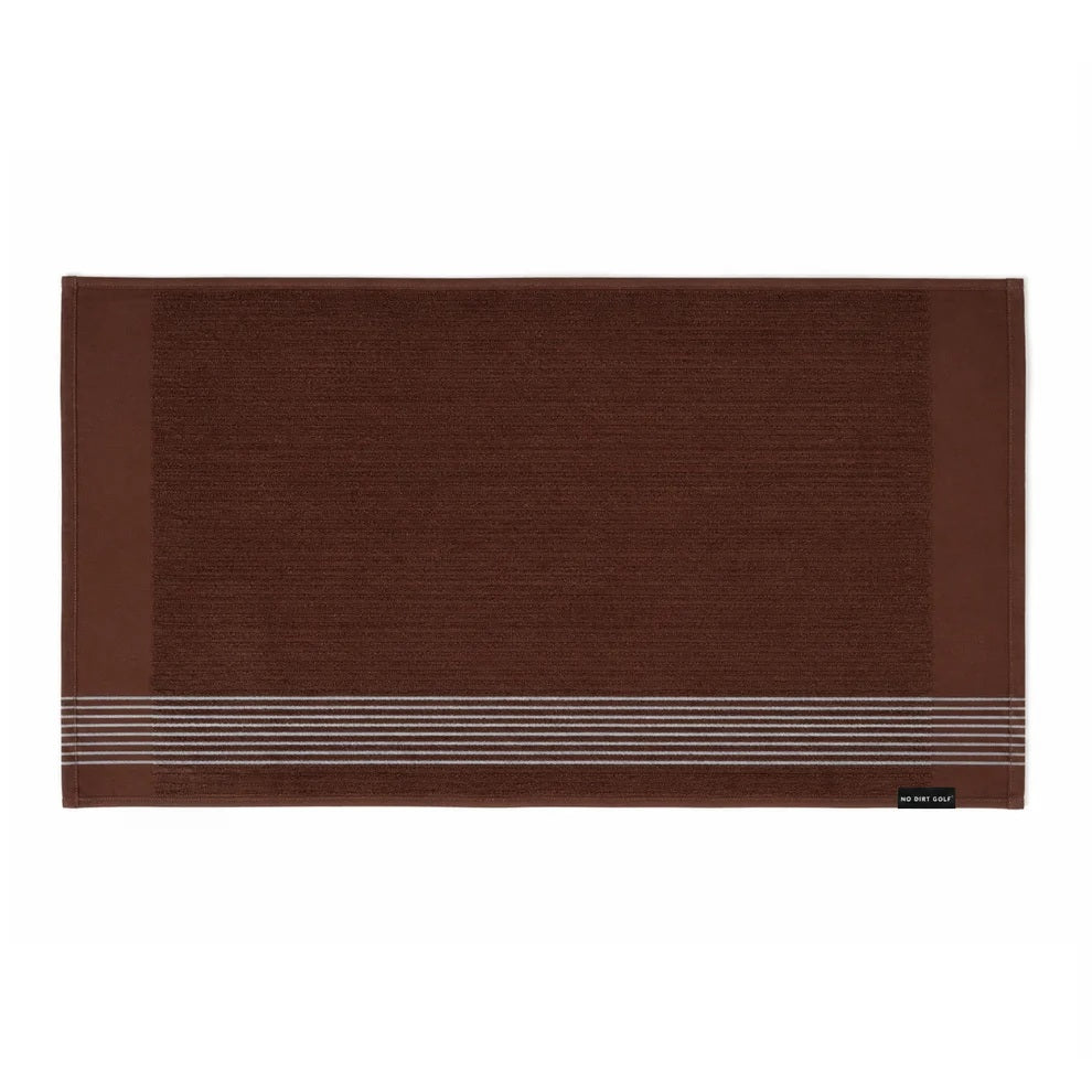 No Dirt Ultimate Caddy Towel - Chocolate w Silver Stripes