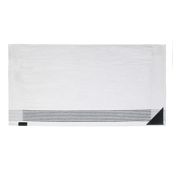 No Dirt Ultimate Caddy Towel - White w Black Stripes
